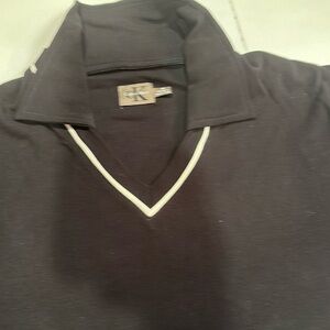 Calvin Klein black with white trim stretch material labeled M but fits XL